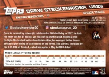 2017 Topps Update - Gold #US29 Drew Steckenrider Back