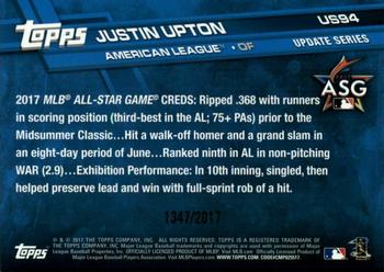 2017 Topps Update - Gold #US94 Justin Upton Back