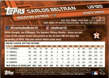 2017 Topps Update - Gold #US120 Carlos Beltran Back