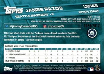2017 Topps Update - Gold #US149 James Pazos Back