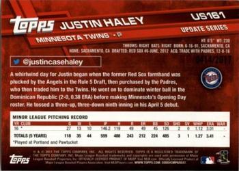 2017 Topps Update - Gold #US161 Justin Haley Back