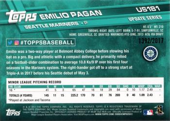 2017 Topps Update - Gold #US181 Emilio Pagan Back