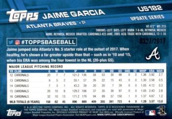 2017 Topps Update - Gold #US182 Jaime Garcia Back