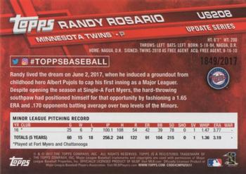 2017 Topps Update - Gold #US208 Randy Rosario Back