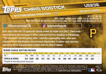 2017 Topps Update - Gold #US238 Chris Bostick Back