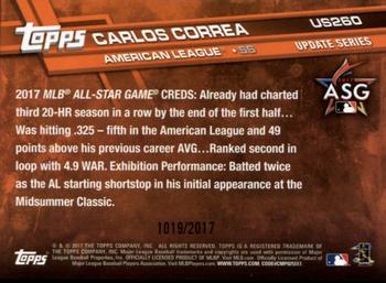 2017 Topps Update - Gold #US260 Carlos Correa Back