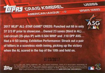 2017 Topps Update - Gold #US269 Craig Kimbrel Back