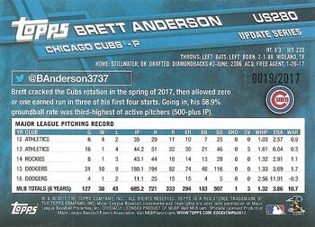 2017 Topps Update - Gold #US280 Brett Anderson Back