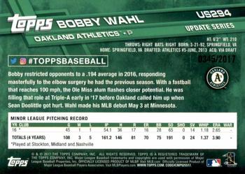 2017 Topps Update - Gold #US294 Bobby Wahl Back
