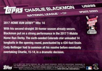 2017 Topps Update - Gold #US299 Charlie Blackmon Back