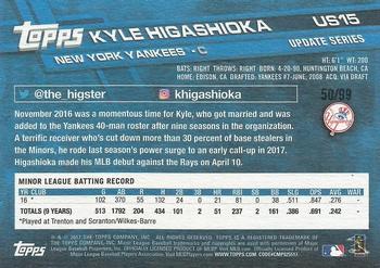 2017 Topps Update - Vintage Stock #US15 Kyle Higashioka Back
