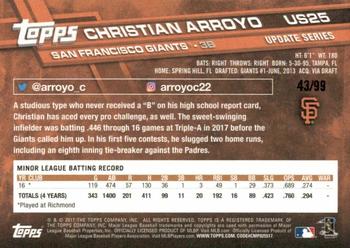 2017 Topps Update - Vintage Stock #US25 Christian Arroyo Back