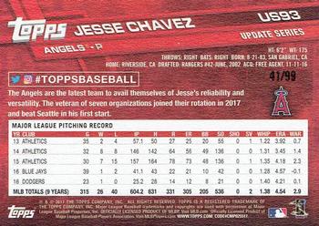 2017 Topps Update - Vintage Stock #US93 Jesse Chavez Back