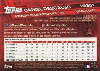 2017 Topps Update - Vintage Stock #US251 Daniel Descalso Back