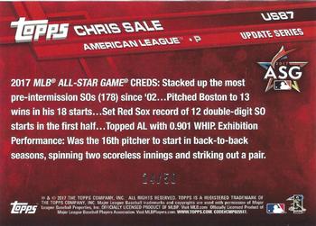 2017 Topps Update - Mother's Day Hot Pink #US87 Chris Sale Back