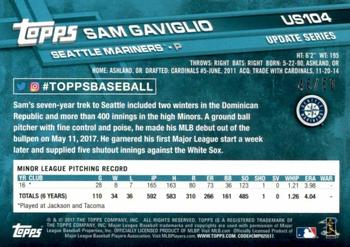 2017 Topps Update - Mother's Day Hot Pink #US104 Sam Gaviglio Back
