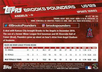 2017 Topps Update - Mother's Day Hot Pink #US129 Brooks Pounders Back