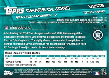 2017 Topps Update - Mother's Day Hot Pink #US135 Chase De Jong Back