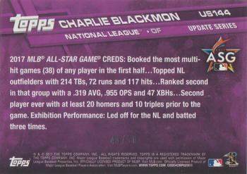 2017 Topps Update - Mother's Day Hot Pink #US144 Charlie Blackmon Back