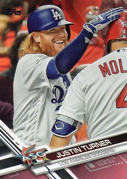 2017 Topps Update - Mother's Day Hot Pink #US244 Justin Turner Front