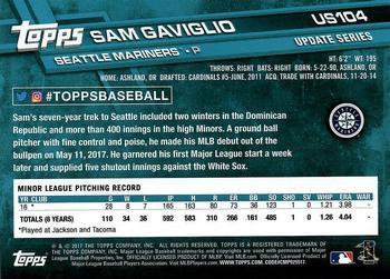 2017 Topps Update - Negative #US104 Sam Gaviglio Back