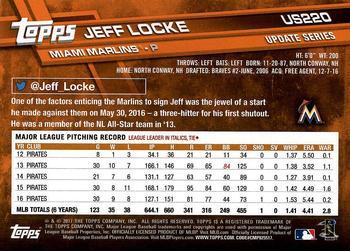 2017 Topps Update - Negative #US220 Jeff Locke Back