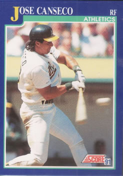 1991 Score #1 Jose Canseco Front
