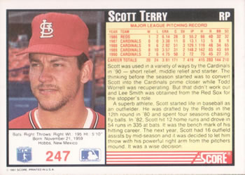 1991 Score #247 Scott Terry Back