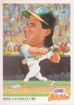 1991 Score #398 Jose Canseco Front