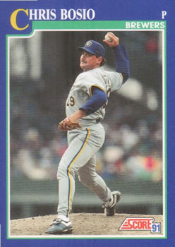 1991 Score #43 Chris Bosio Front