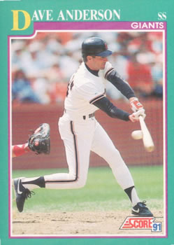 1991 Score #641 Dave Anderson Front