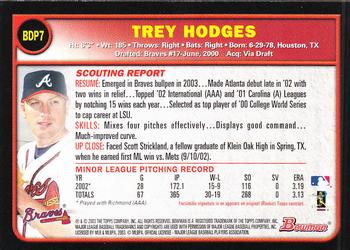 2003 Bowman Draft Picks & Prospects #BDP7 Trey Hodges Back