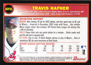 2003 Bowman Draft Picks & Prospects #BDP26 Travis Hafner Back