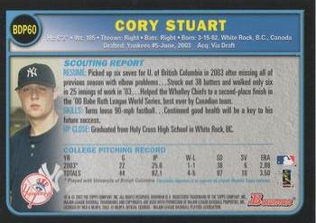 2003 Bowman Draft Picks & Prospects #BDP60 Cory Stuart Back