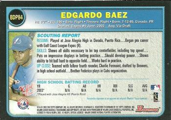 2003 Bowman Draft Picks & Prospects #BDP84 Edgardo Baez Back