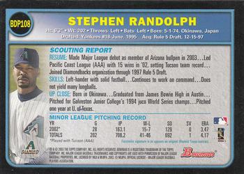 2003 Bowman Draft Picks & Prospects #BDP108 Stephen Randolph Back