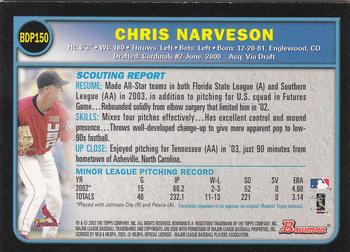 2003 Bowman Draft Picks & Prospects #BDP150 Chris Narveson Back