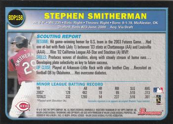 2003 Bowman Draft Picks & Prospects #BDP158 Stephen Smitherman Back