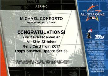 2017 Topps Update - All-Star Stitches Relics #ASR-MC Michael Conforto Back