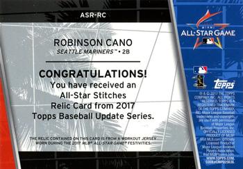 2017 Topps Update - All-Star Stitches Relics #ASR-RC Robinson Cano Back