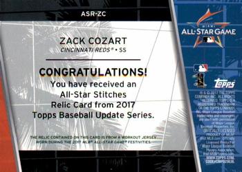 2017 Topps Update - All-Star Stitches Relics Gold #ASR-ZC Zack Cozart Back