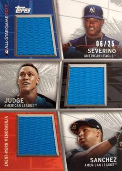 2017 Topps Update - All-Star Stitches Triple Relic #AST-SJS Gary Sanchez / Aaron Judge / Luis Severino Front