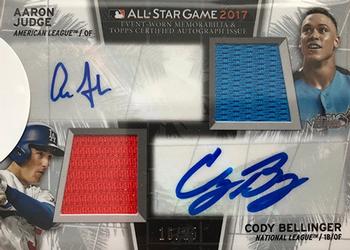 2017 Topps Update - All-Star Stitches Dual Autographs #ASDA-JB Cody Bellinger / Aaron Judge Front