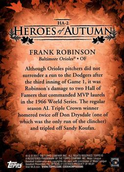 2017 Topps Update - Heroes of Autumn #HA-2 Frank Robinson Back