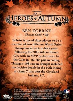 2017 Topps Update - Heroes of Autumn #HA-12 Ben Zobrist Back