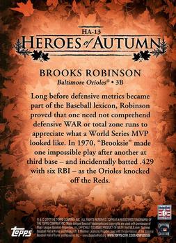 2017 Topps Update - Heroes of Autumn #HA-13 Brooks Robinson Back