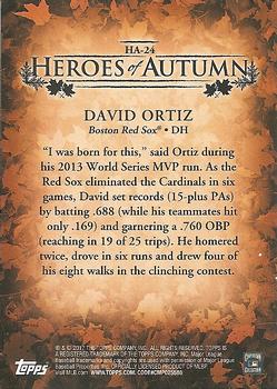 2017 Topps Update - Heroes of Autumn #HA-24 David Ortiz Back