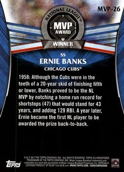 2017 Topps Update - MVP Award Winners #MVP-26 Ernie Banks Back