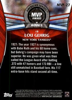 2017 Topps Update - MVP Award Winners #MVP-27 Lou Gehrig Back