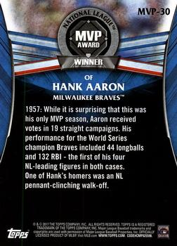2017 Topps Update - MVP Award Winners #MVP-30 Hank Aaron Back
